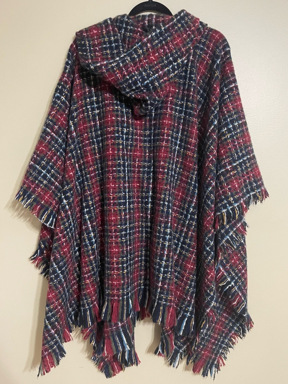 Torrid Hooded Ruana Plaid Poncho One Size - Picture 6 of 6
